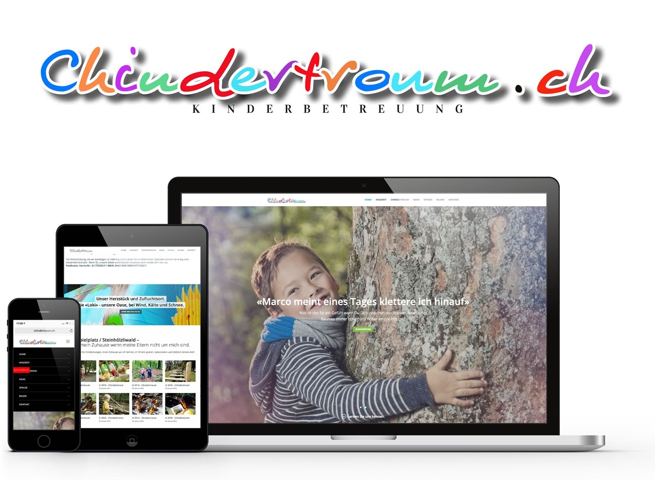 Auszug mit Printscreen und Logo vom Chindertroum