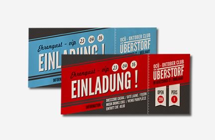 Oktoberclub Ueberstorf das Ticketdesign